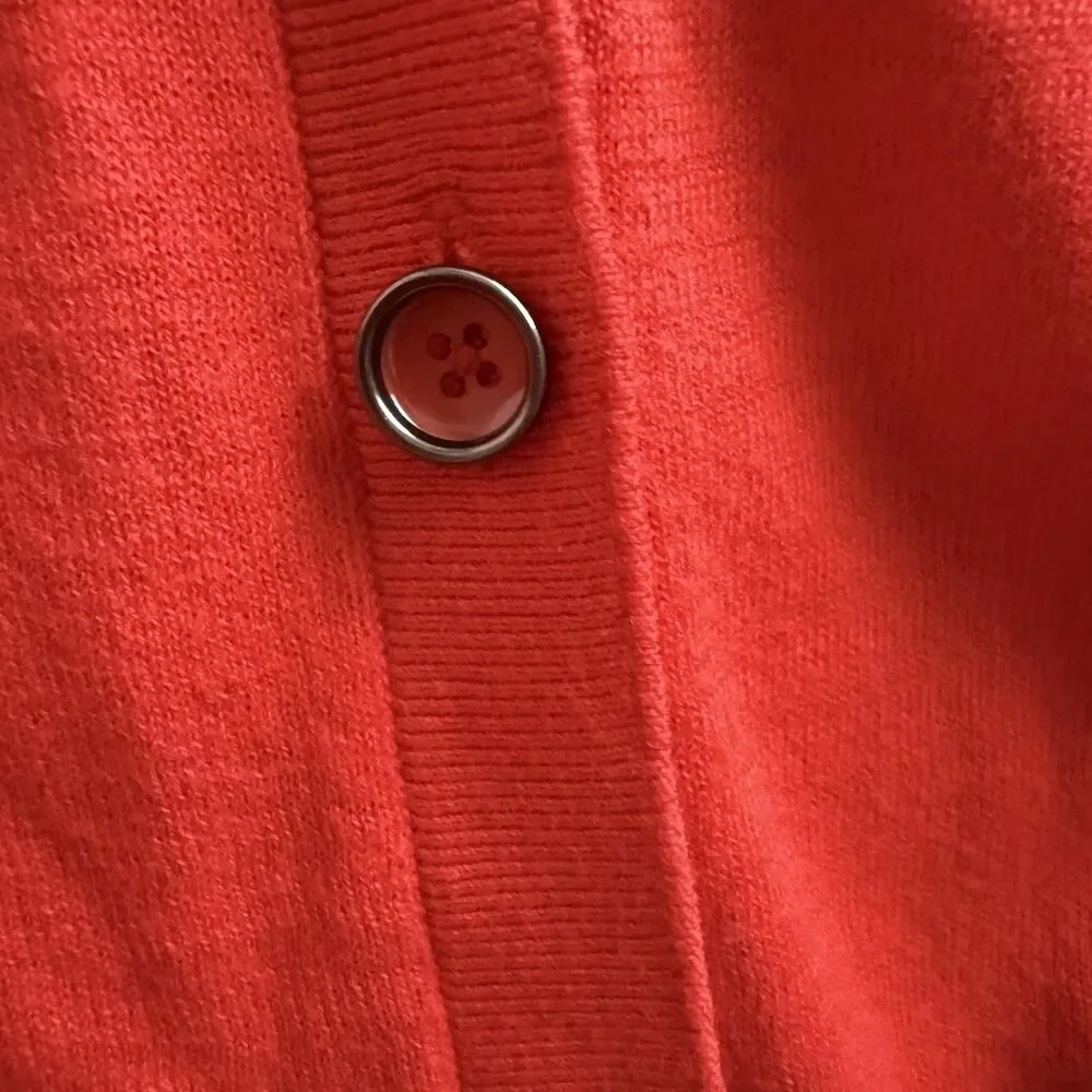 CAbi Cobblestone Cardigan Sweater Fiery Red Full Zip Back Size SMALL